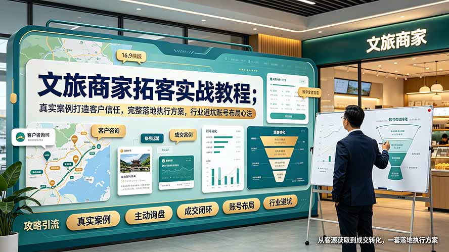 (19273期)文旅商家拓客实战教程;真实案例打造客户信任,完整落地执行方案,行业避坑账号布局心法-齐力副业
