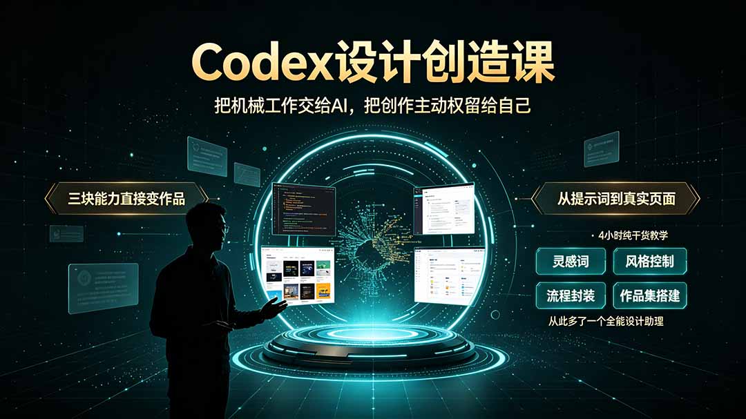 (19362期)Codex设计创造课-2期,小白也能掌握的Codex设计创造技巧,把机械工作交给AI,把创作主动权留给自己-齐力副业