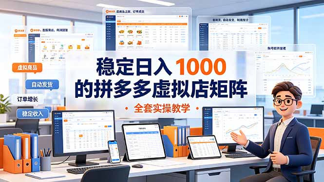 (19253期)稳定日入 1000 的拼多多虚拟店矩阵,全套实操教学-齐力副业