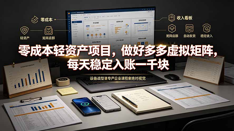 (19522期)零成本轻资产项目,做好多多虚拟矩阵,每天稳定入账一千块-齐力副业