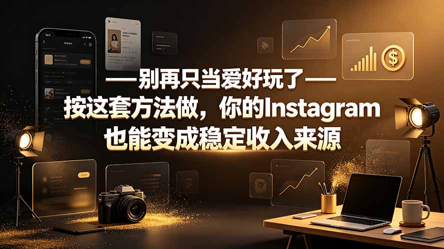 （19591期）别再只当爱好玩了——按这套方法做，你的Instagram也能变成稳定收入来源-齐力副业