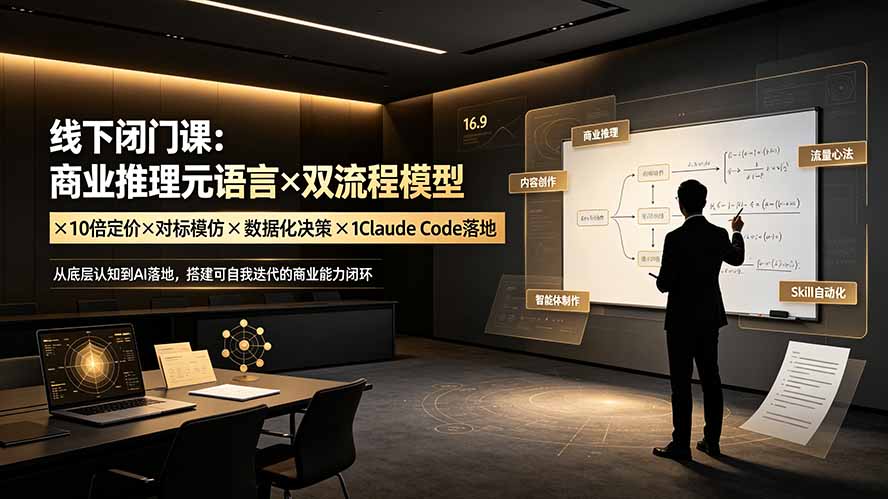 (19381期)线下闭门课:商业推理元语言×双流程模型×10倍定价×对标模仿×数据化决策×Claude Code落地,击穿认知盲区-齐力副业
