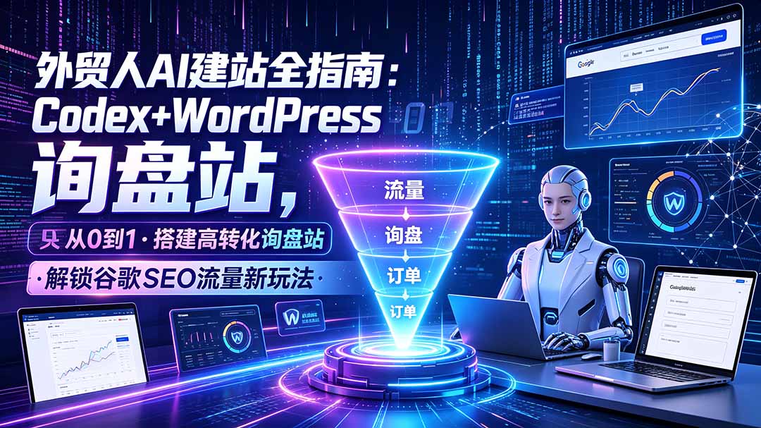 (19439期)外贸人AI建站全指南:Codex+WordPress从0到1·搭建高转化询盘站·解锁谷歌SEO流量新玩法-齐力副业