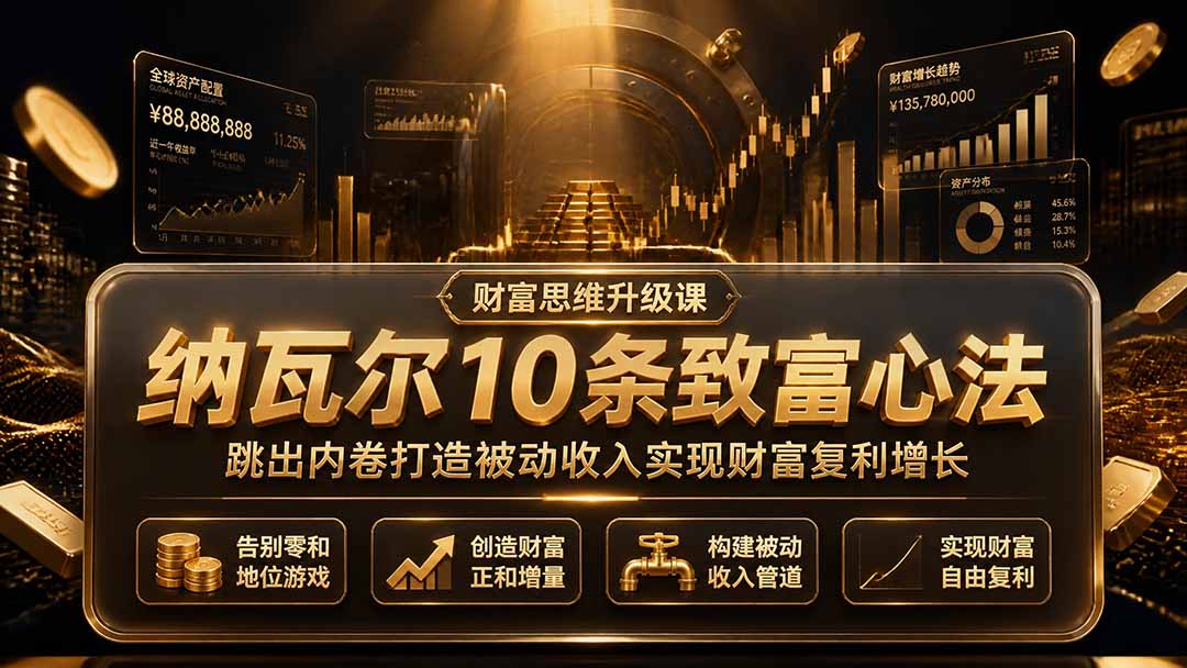 (19628期)付费文章:纳瓦尔10条致富心法,跳出内卷打造被动收入实现财富复利增长插图1 (19628期)付费文章:纳瓦尔10条致富心法,跳出内卷打造被动收入实现财富复利增长插图1