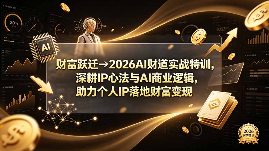 (19547期)财富跃迁→2026AI财道实战特训,深耕IP心法与AI商业逻辑,助力个人IP落地财富变现-齐力副业