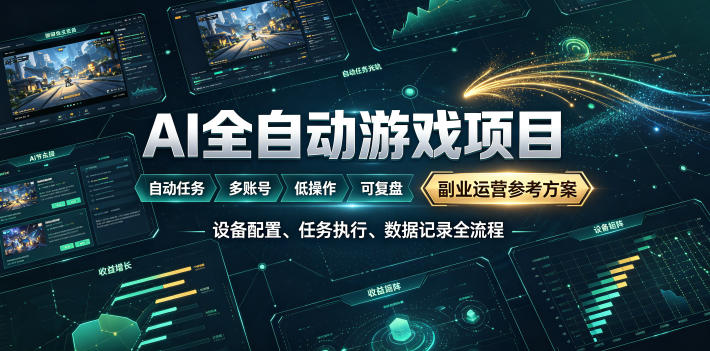 (19365期)AI全自动游戏躺賺副业:日入几百,稳定运行三年的项目!-齐力副业