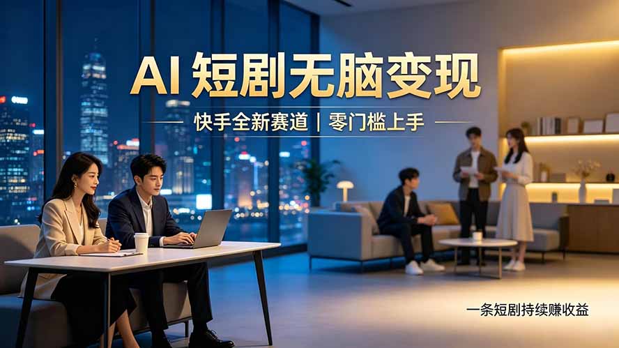 （19577期）别乱找副业了，快手 AI 短剧零门槛长久被动增收-齐力副业