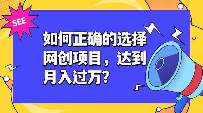 （19176期）如何正确的选择网创项目，达到月入过万？，本课程教你正确选择项目。-齐力副业