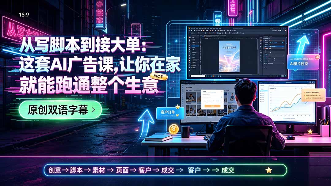 (19318期)从写脚本到接大单:这套AI广告课,让你在家就能跑通整个生意【原创双语字幕】插图 (19318期)从写脚本到接大单:这套AI广告课,让你在家就能跑通整个生意【原创双语字幕】插图