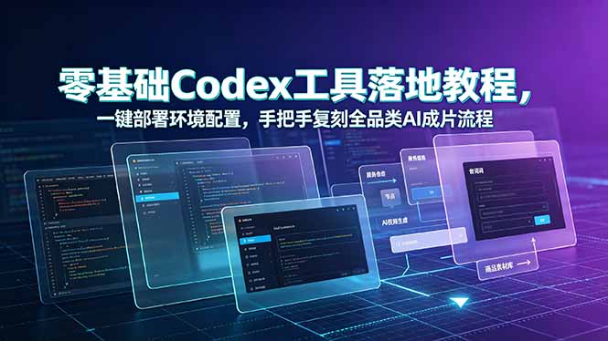 （19152期）零基础Codex工具落地教程，一键部署环境配置，手把手复刻全品类AI成片流程-齐力副业