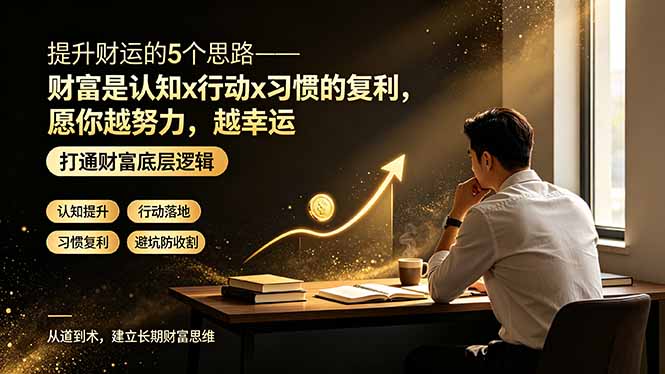 (19233期)付费文章:提升财运的5个思路——财富是认知x行动x习惯的复利,愿你越努力,越幸运-齐力副业