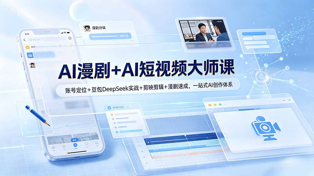 (19147期)AI漫剧+AI短视频大师课:账号定位+豆包DeepSeek实战+剪映剪辑+漫剧速成,一站式AI创作体系-齐力副业