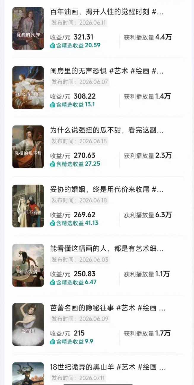 (19527期)油画解说教学-398众筹来的技术:选题×对标×素材×文案×配音×剪辑×2天开精选×7天通9项权益插图4 (19527期)油画解说教学-398众筹来的技术:选题×对标×素材×文案×配音×剪辑×2天开精选×7天通9项权益插图4