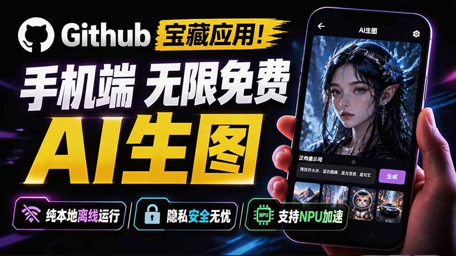 (19681期)Github宝藏应用!手机端无限免费AI 生图,纯本地离线运行,支持NPU加速 斩获3.1k stars,local-dream插图1 (19681期)Github宝藏应用!手机端无限免费AI 生图,纯本地离线运行,支持NPU加速 斩获3.1k stars,local-dream插图1