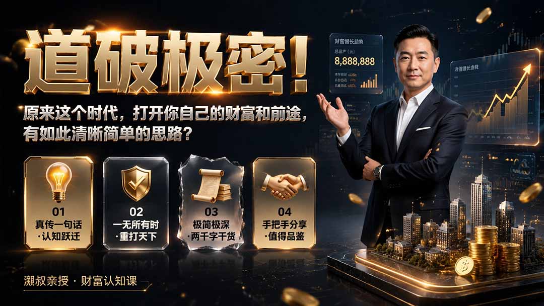 (19661期)付费文章:道破极密!原来这个时代,打开你自己的财富和前途,有如此清晰简单的思路?-齐力副业